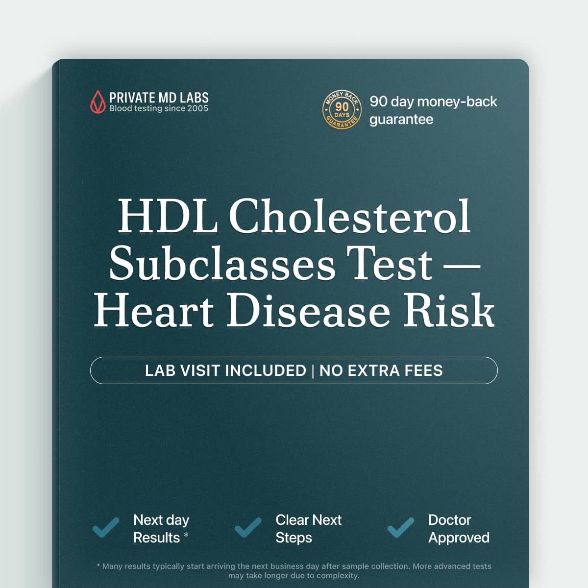 HDL cholesterol subclass test for adults assessing heart disease risk beyond total HDL