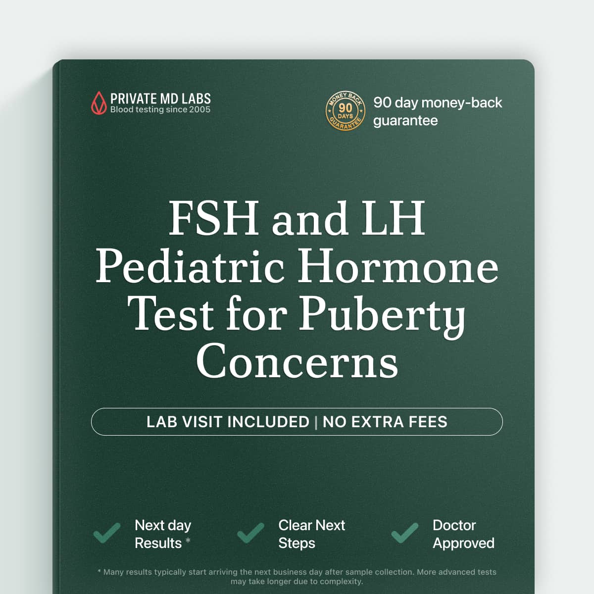 Pediatric FSH/LH blood test for assessing gonadal hormone development in children