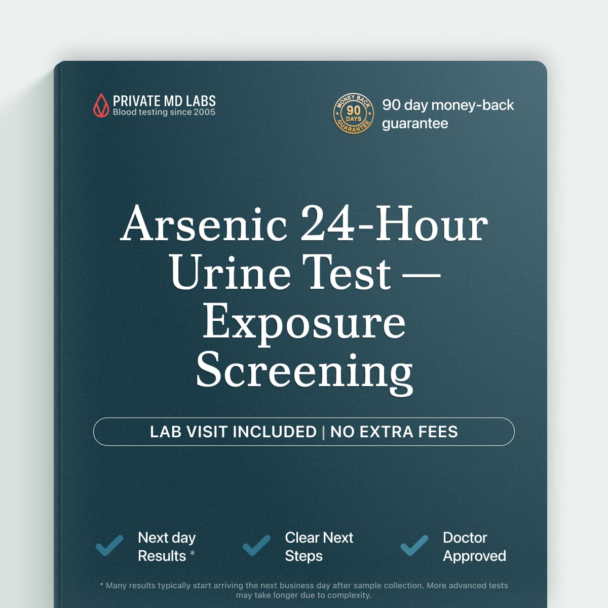 24-hour urine arsenic test for suspected environmental or occupational toxin exposure