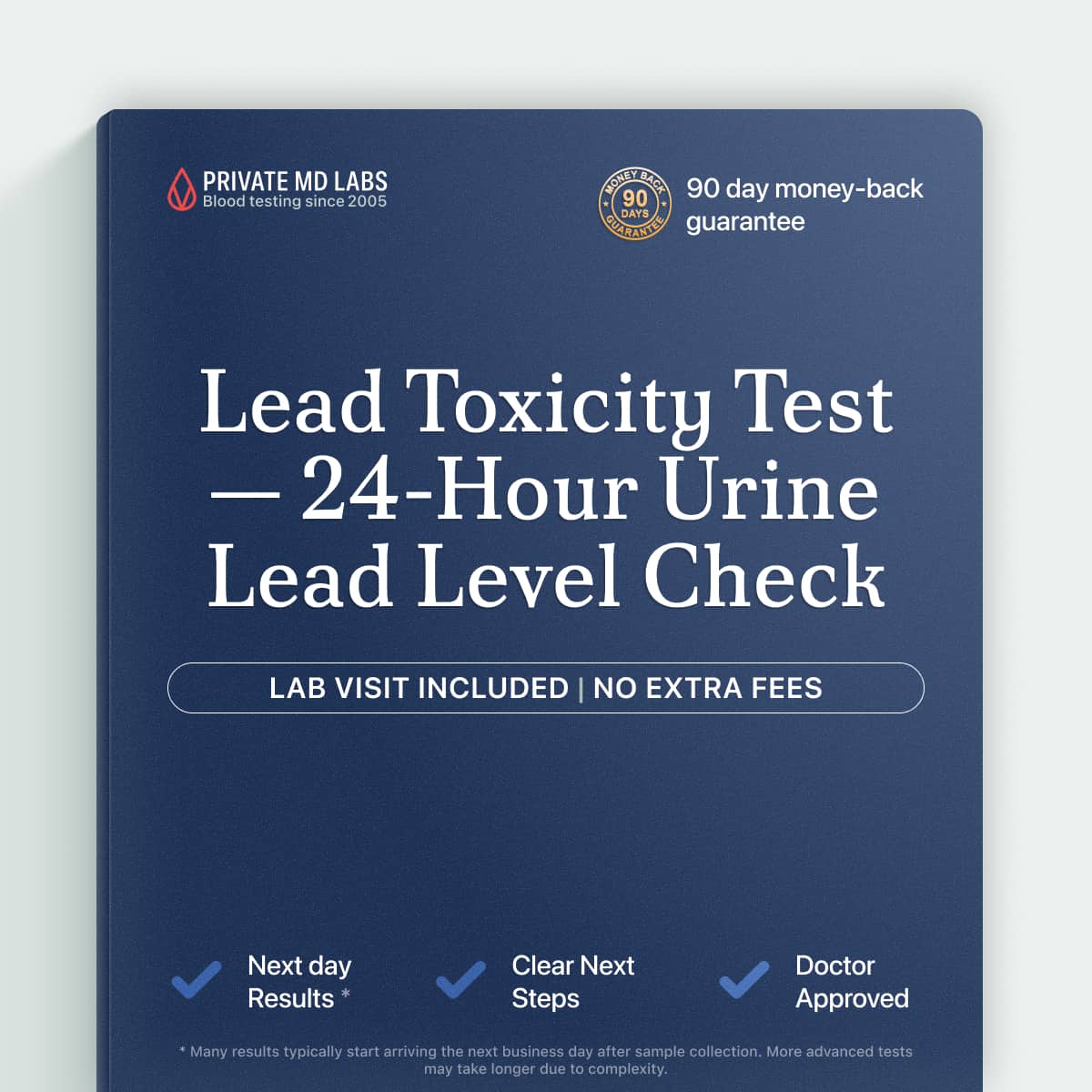 24-hour urine lead test to check for chronic lead toxicity exposure