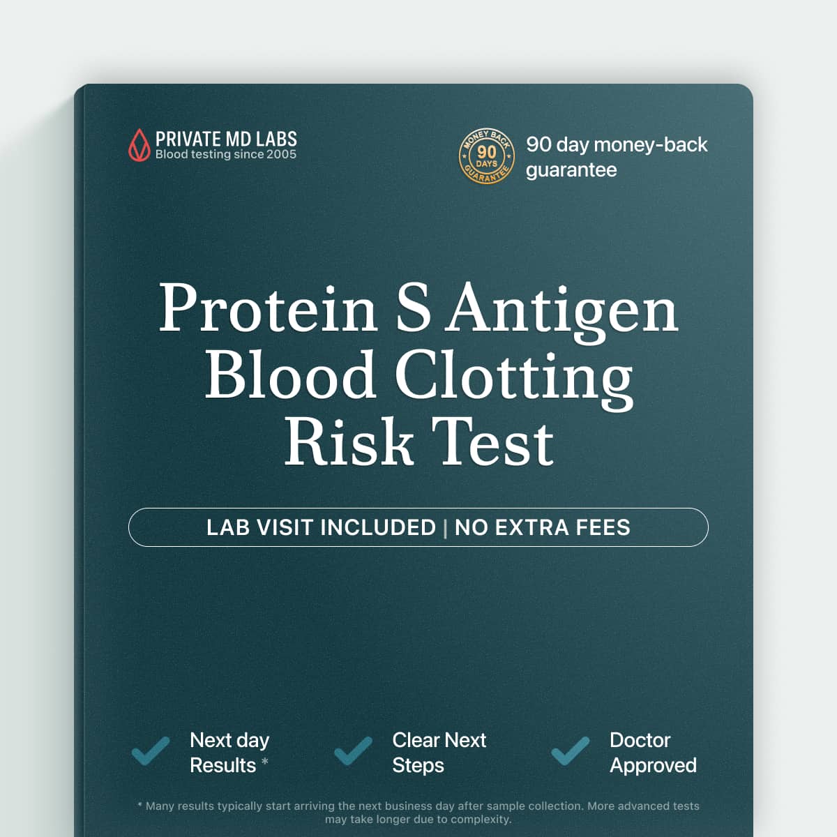 Protein S antigen test for evaluating blood clotting risk and family clotting history