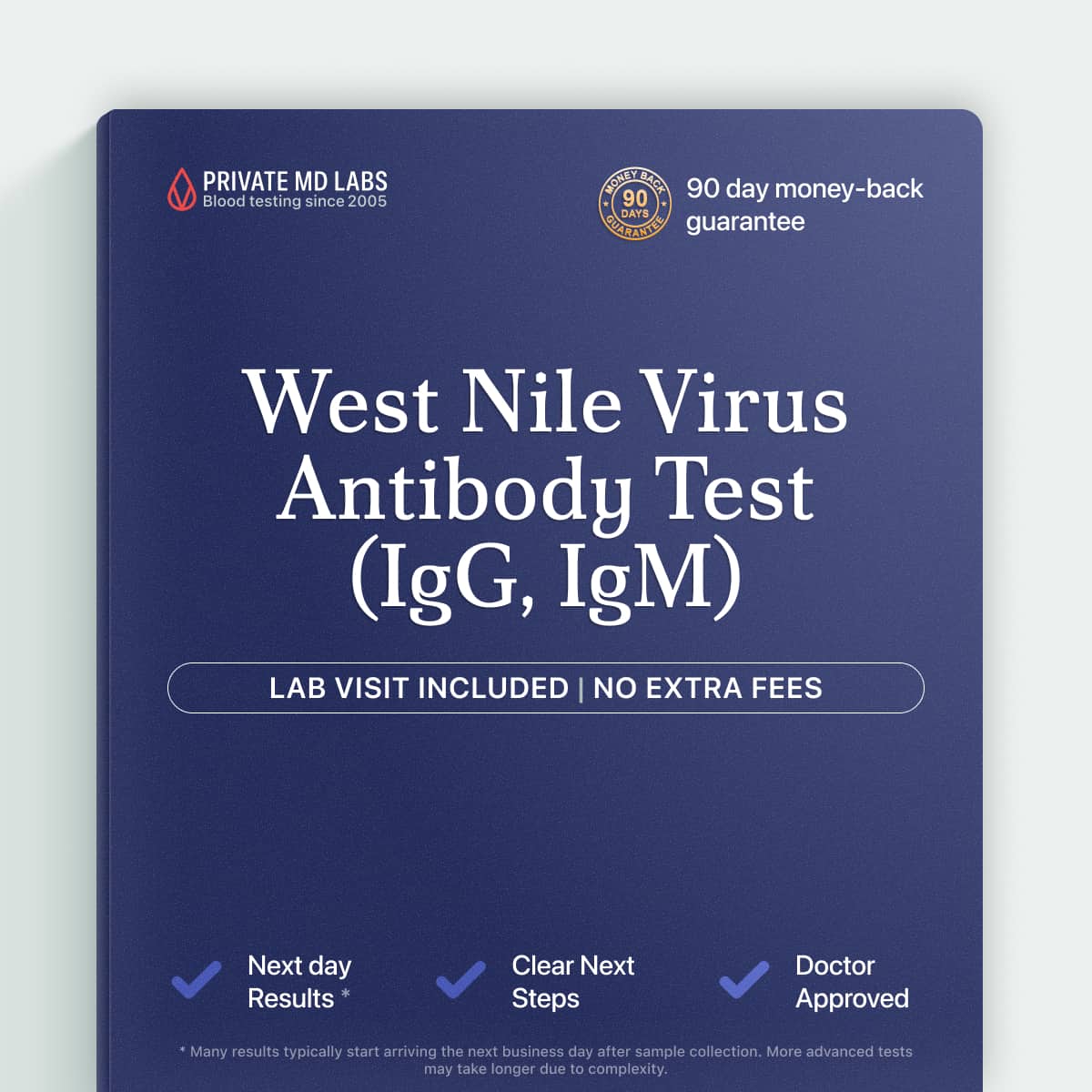 West Nile Virus antibody test for people with recent mosquito bites and flu-like symptoms