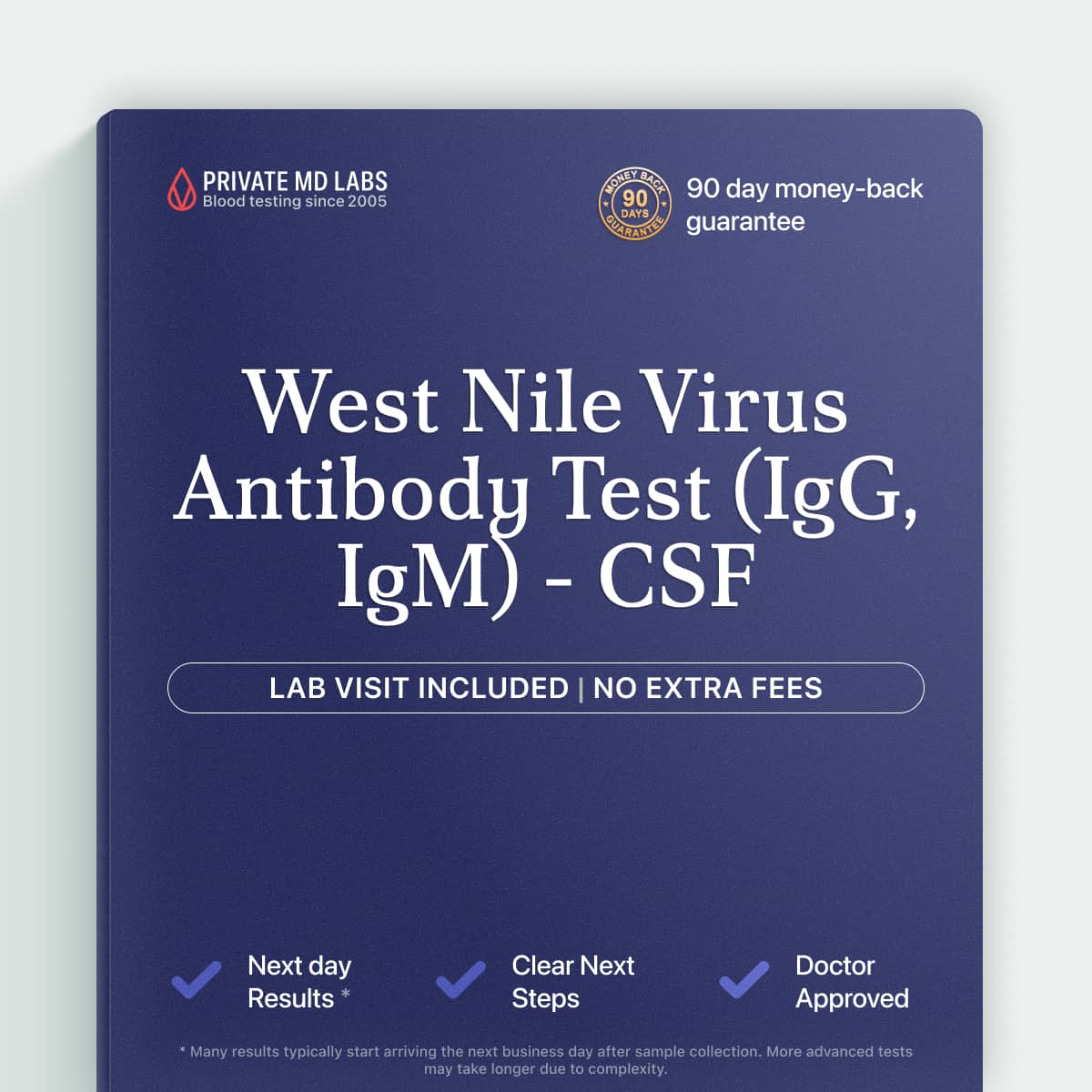 West Nile Virus antibody CSF test for diagnosing suspected neurological infection