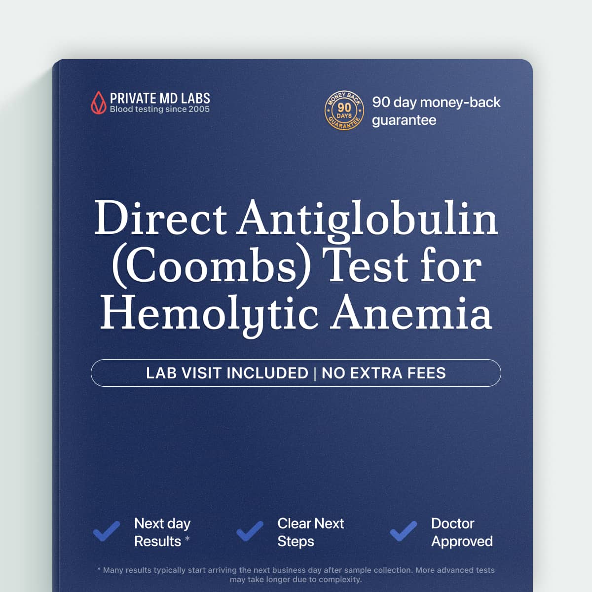 DAT blood test detecting immune-mediated red cell destruction and hemolytic anemia
