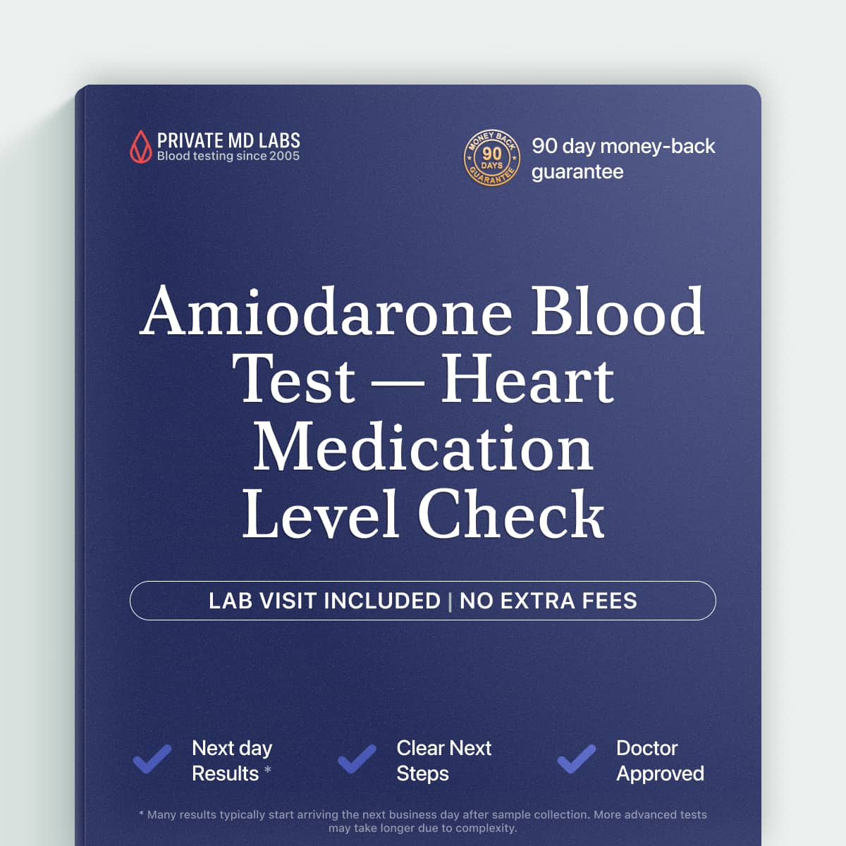 Amiodarone drug level test for patients monitoring heart rhythm medication therapy