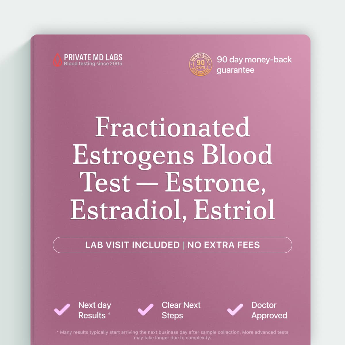 Fractionated estrogens test for women with hormone imbalance or menstrual concerns