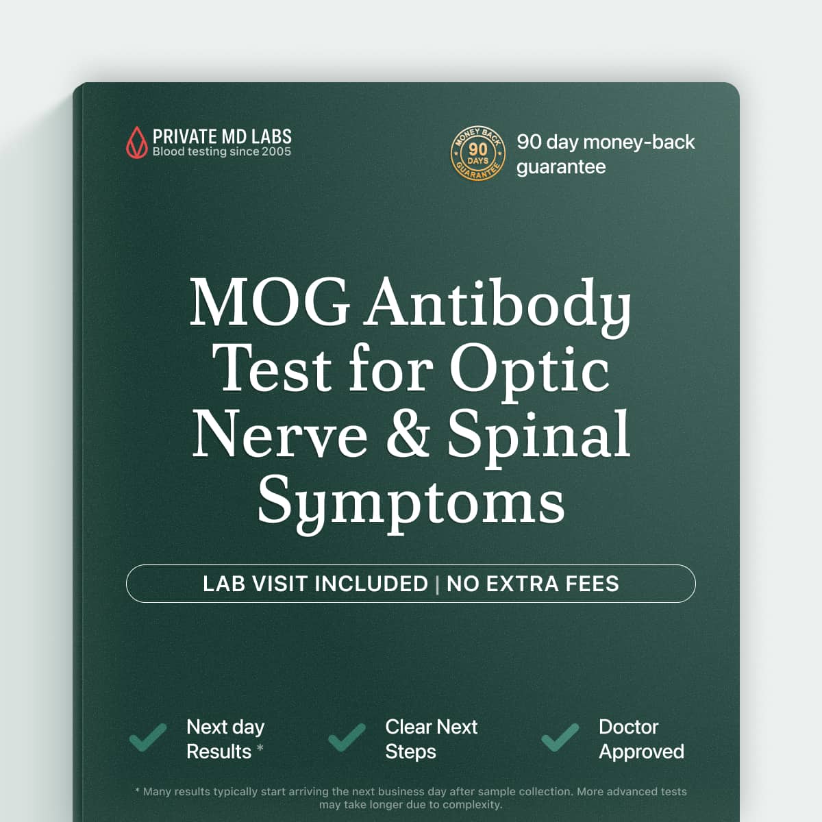 MOG antibody test for patients with unexplained vision loss or neurological symptoms