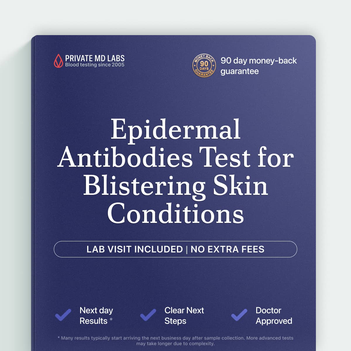 Epidermal antibodies test for diagnosing blistering skin conditions like pemphigus