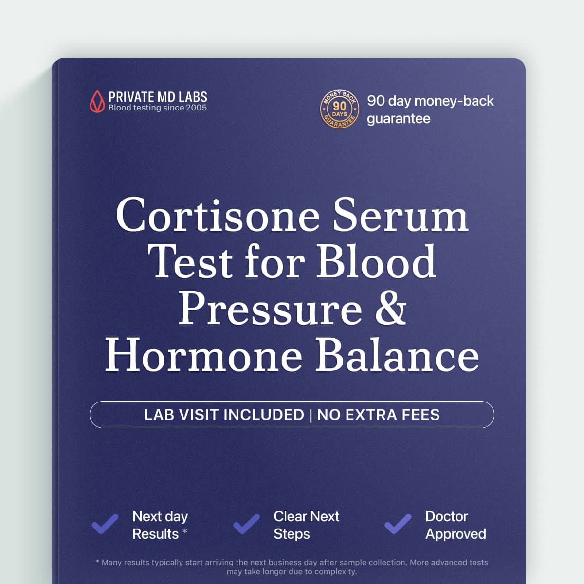 Cortisone serum test for adults with high blood pressure and hormone imbalance