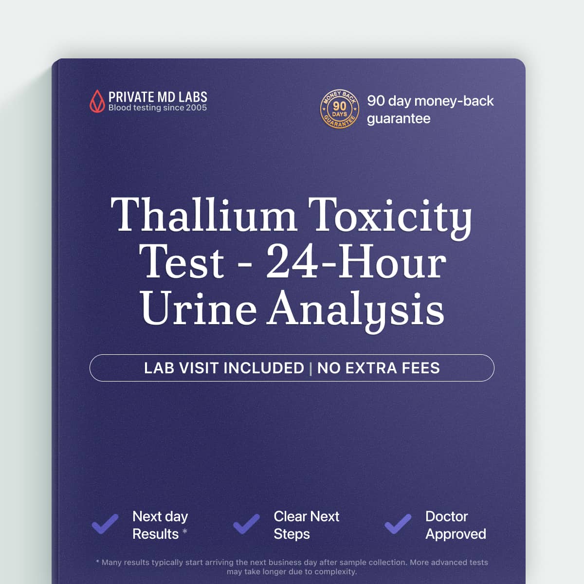 24-hour urine test for thallium exposure and heavy metal toxicity screening