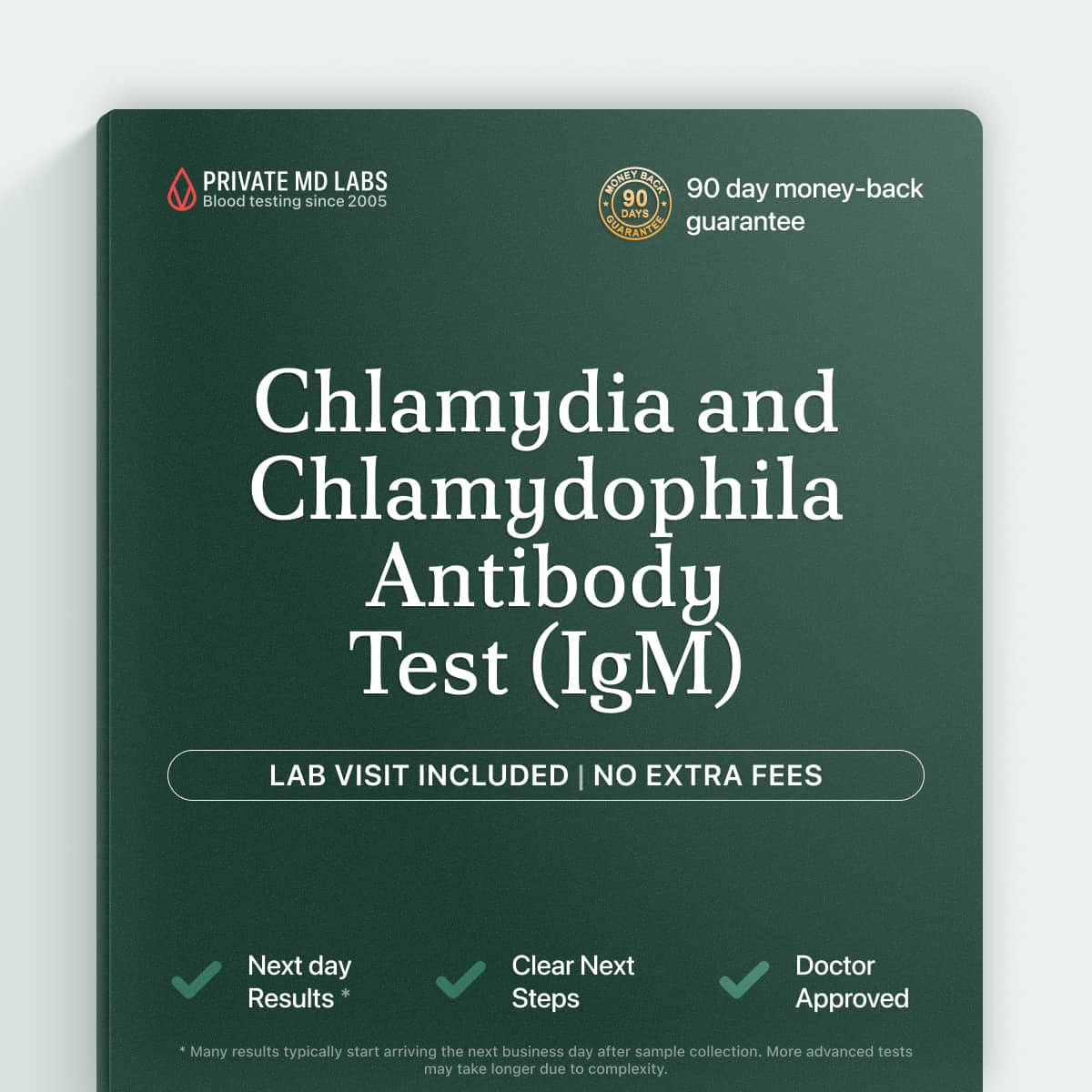 Antibody test for Chlamydia and Chlamydophila species causing respiratory infection