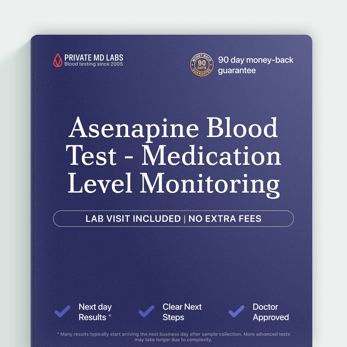 Asenapine serum test for monitoring psychiatric medication levels in blood