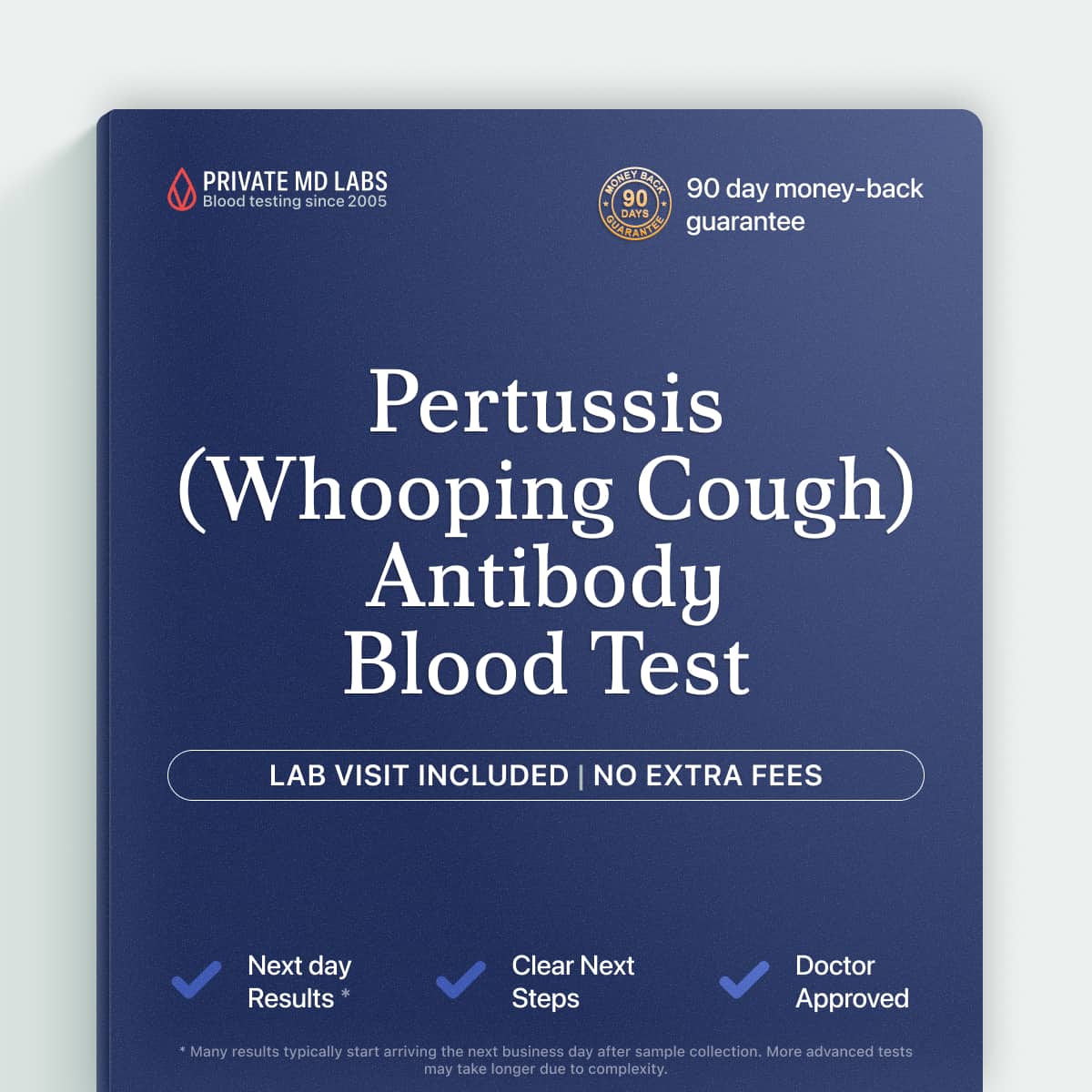 Pertussis antibody test for families checking recent whooping cough infection or vaccination status