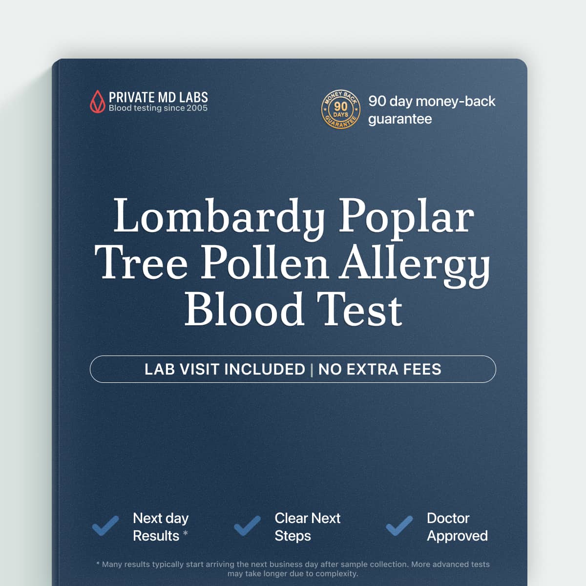 Allergy blood test for people with reactions to Lombardy Poplar tree pollen