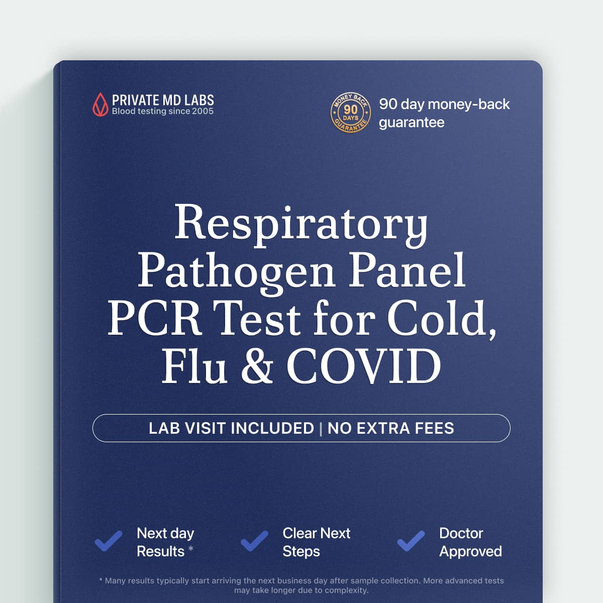 Respiratory pathogen PCR panel for families with cold, flu, or COVID-like symptoms