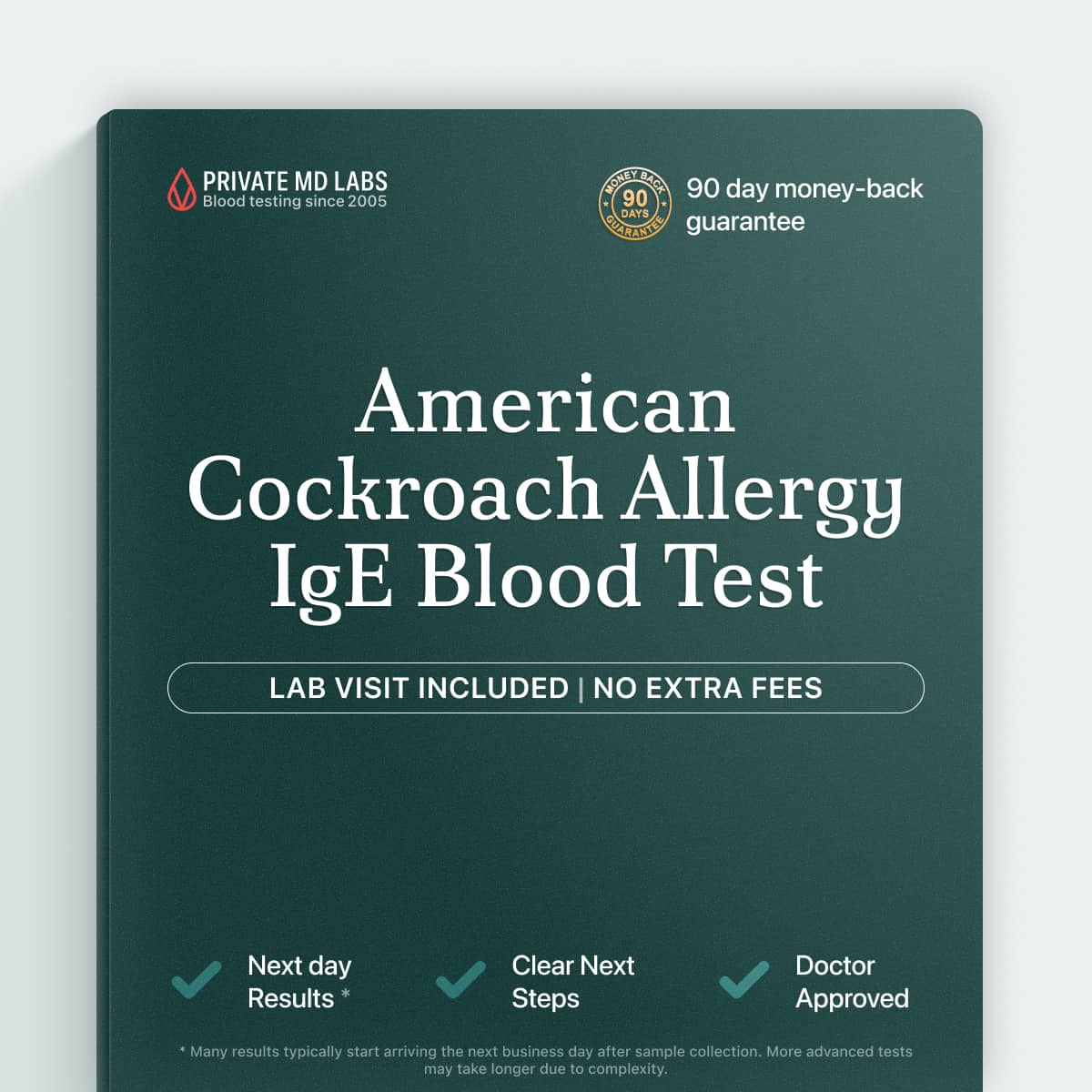American Cockroach IgE allergy test for people with unexplained respiratory or skin symptoms