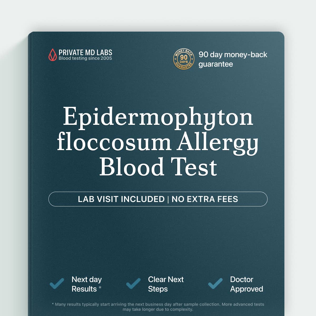 Allergy blood test for Epidermophyton floccosum fungal skin allergen sensitivity