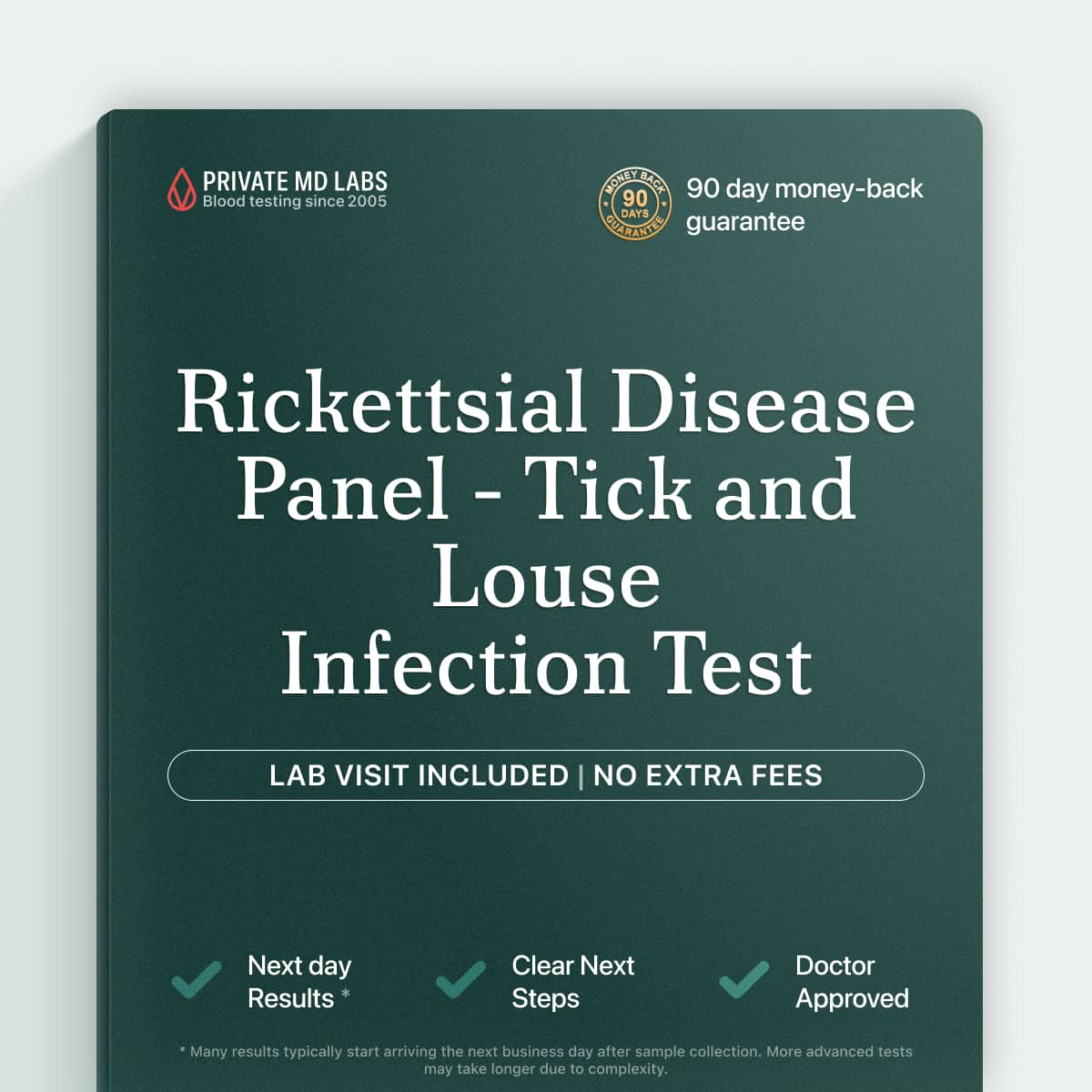 Rickettsial disease panel for tick and louse exposure infection symptoms