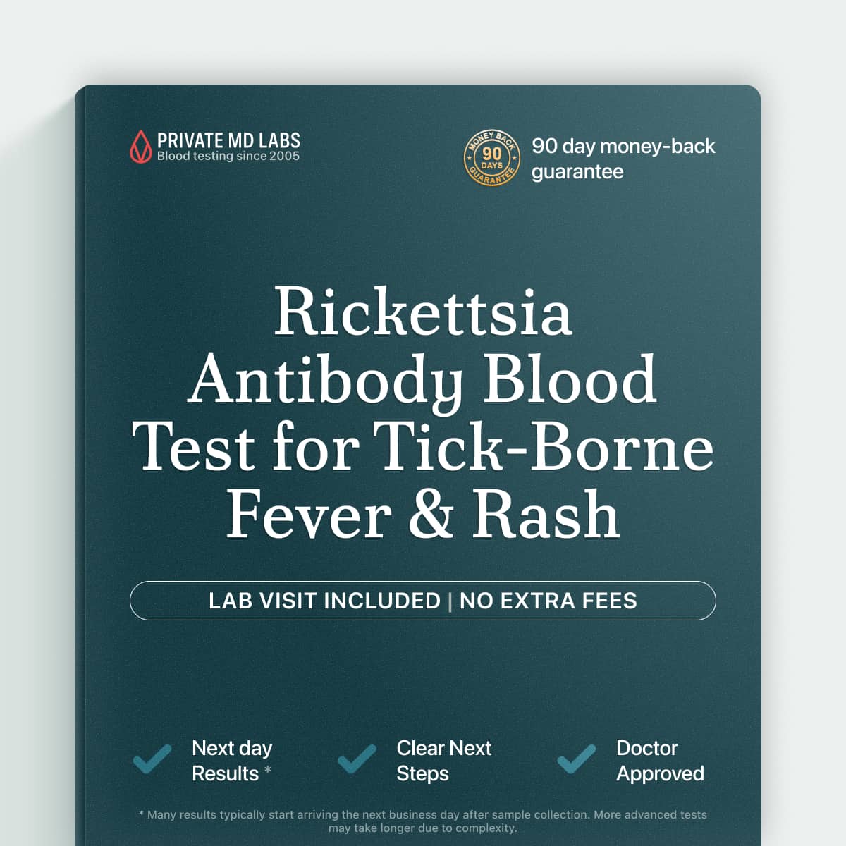 Rickettsia antibody panel for tick or flea exposure with fever and rash symptoms