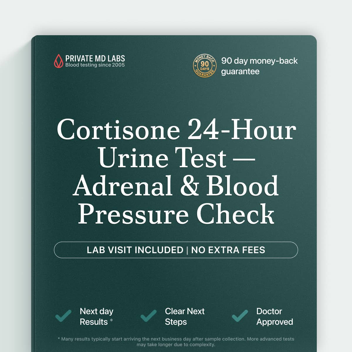 24-hour urine cortisone test for adrenal hormone imbalance and high blood pressure symptoms