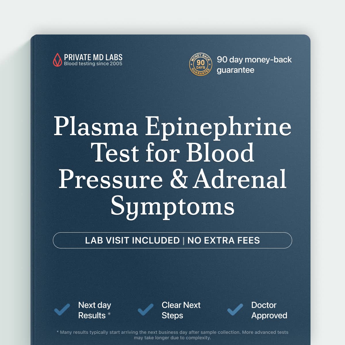 Plasma epinephrine test for adults with high blood pressure and adrenal symptoms