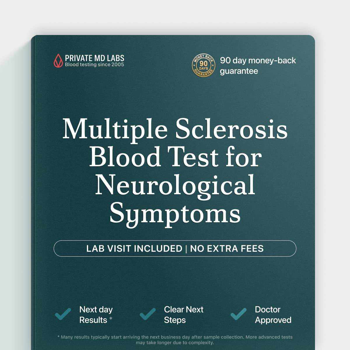 Multiple Sclerosis panel for adults with neurological symptoms or family history