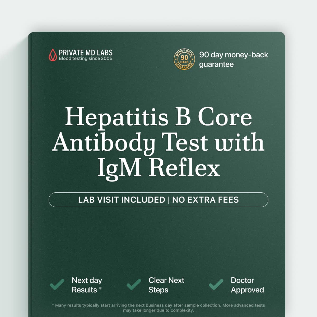 Hepatitis B core antibody test for detecting past or acute HBV infection