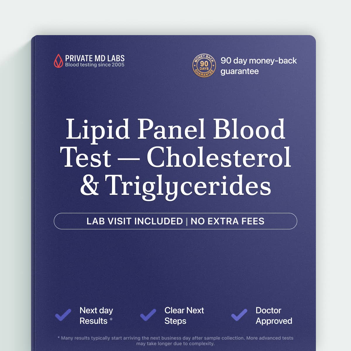 Lipid panel testing cholesterol and triglycerides for heart disease risk