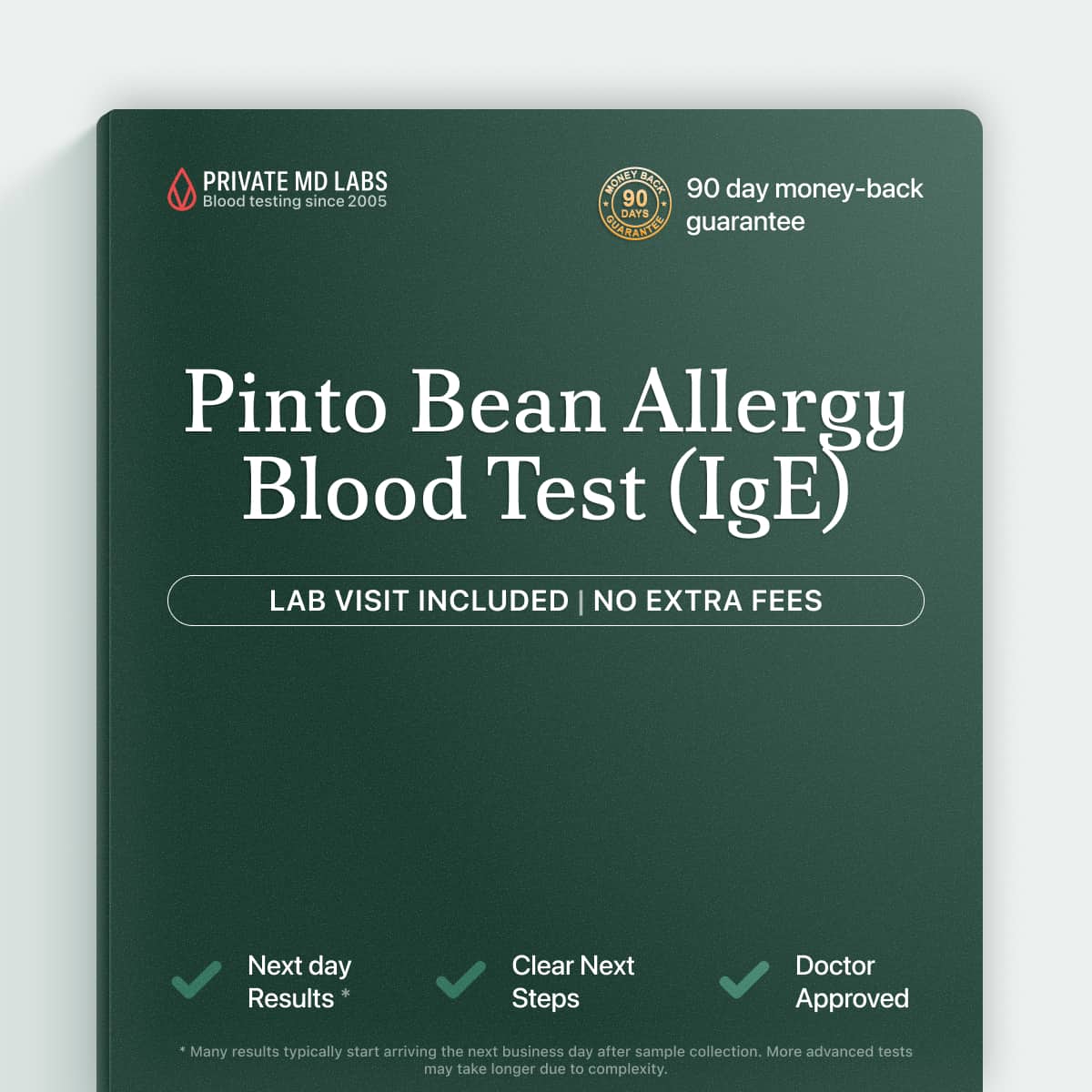 Allergy blood test for people with suspected pinto bean food allergy