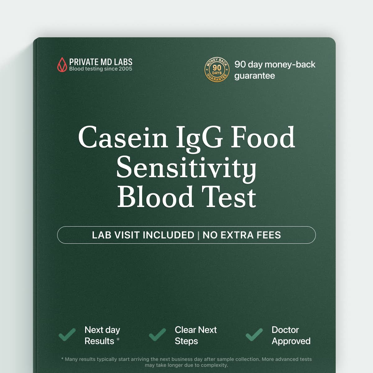 Casein IgG food sensitivity test for dairy-related digestive or skin symptoms