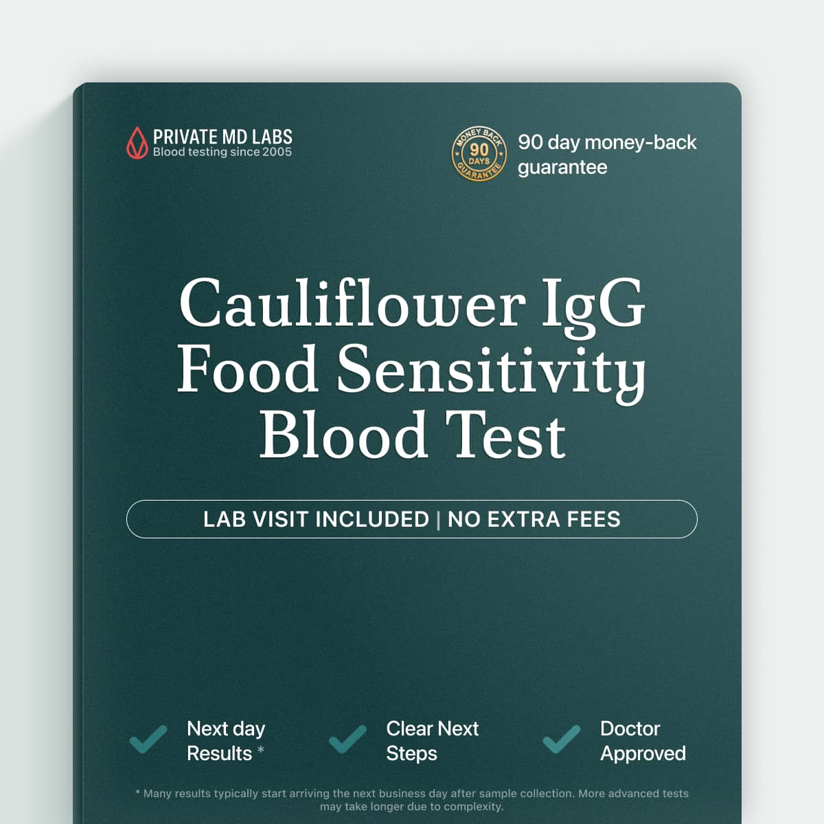 Food sensitivity test checking IgG immune response to cauliflower
