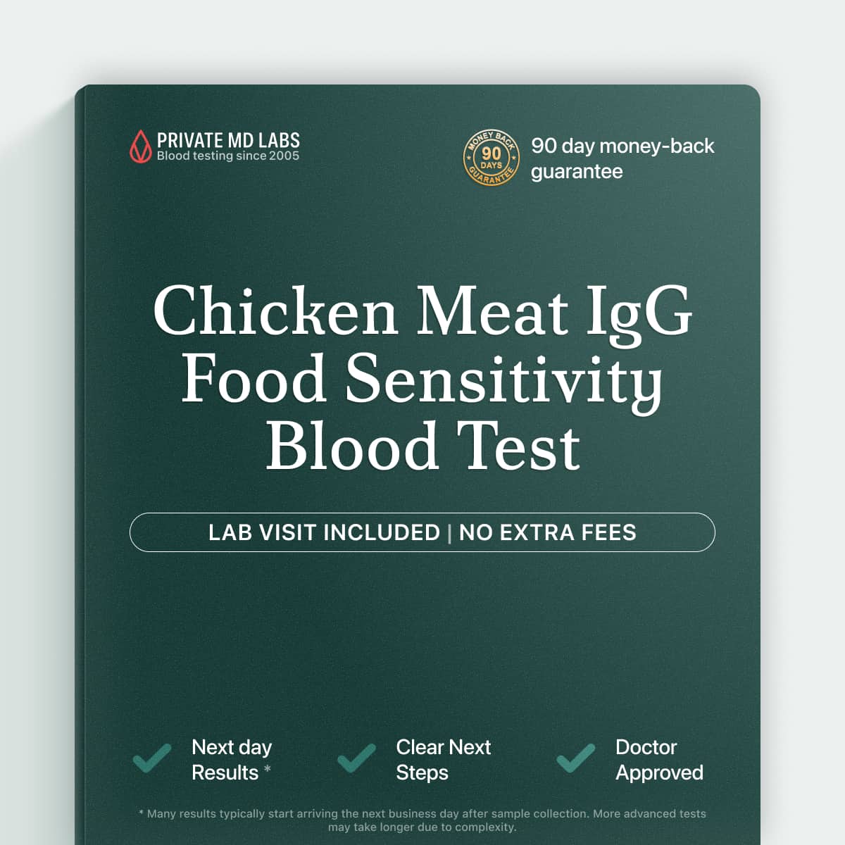 Food sensitivity test checking chicken meat IgG antibody reaction levels