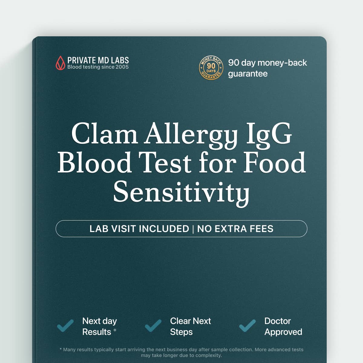 Clam IgG allergy test for people with digestive issues after eating shellfish