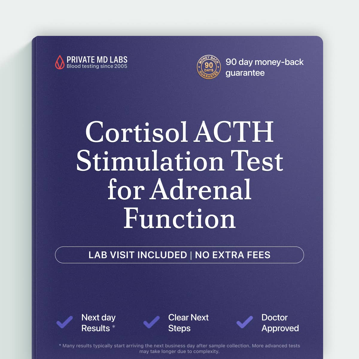 Cortisol stimulation test for adults with fatigue and suspected adrenal insufficiency