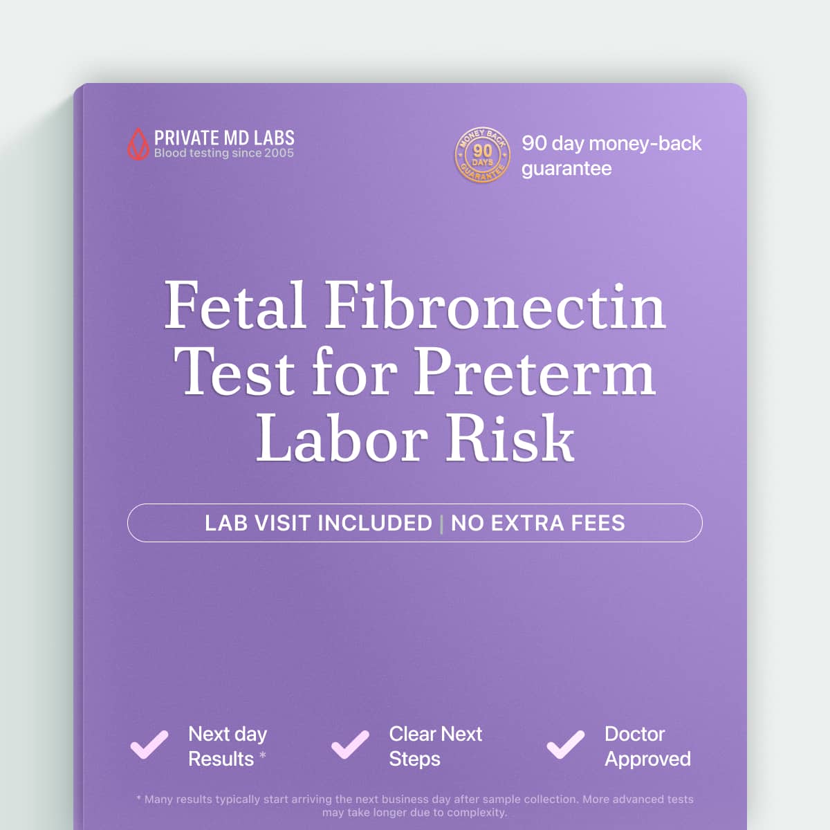 Fetal fibronectin test for pregnant women assessing preterm labor risk