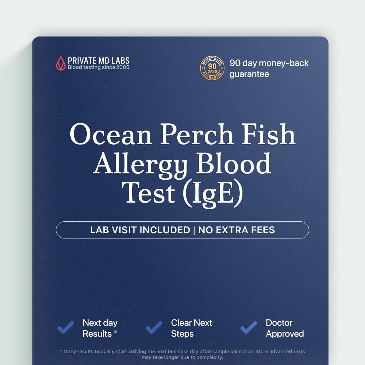 Allergen IgE test for people with suspected ocean perch fish allergy reactions
