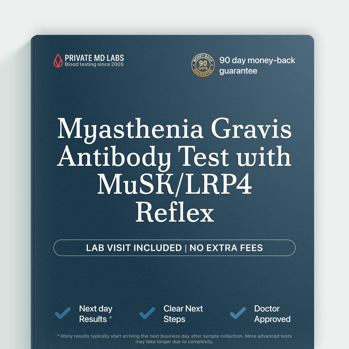 Antibody blood test for diagnosing Myasthenia Gravis muscle weakness symptoms