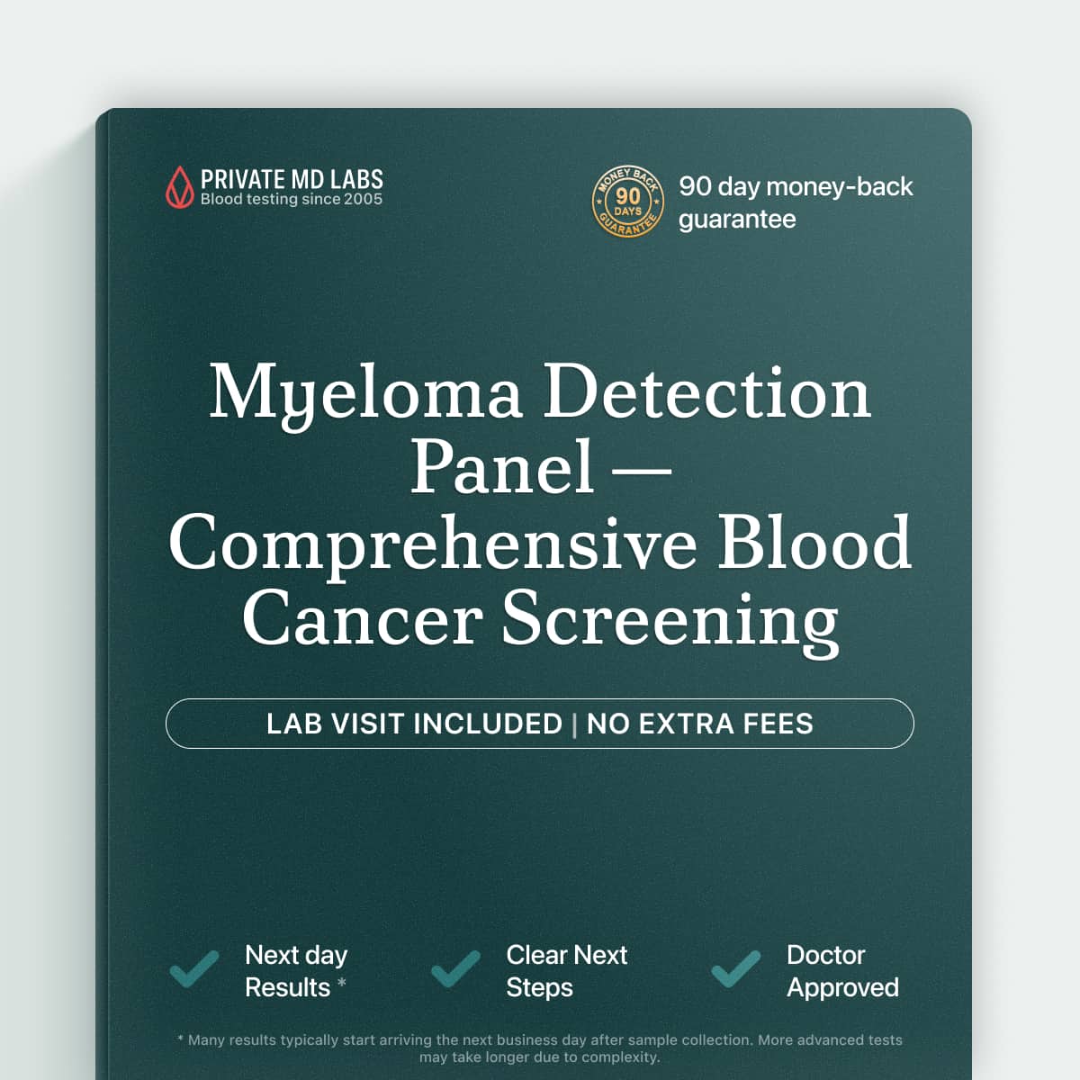 Myeloma detection panel for adults with family cancer history or related symptoms