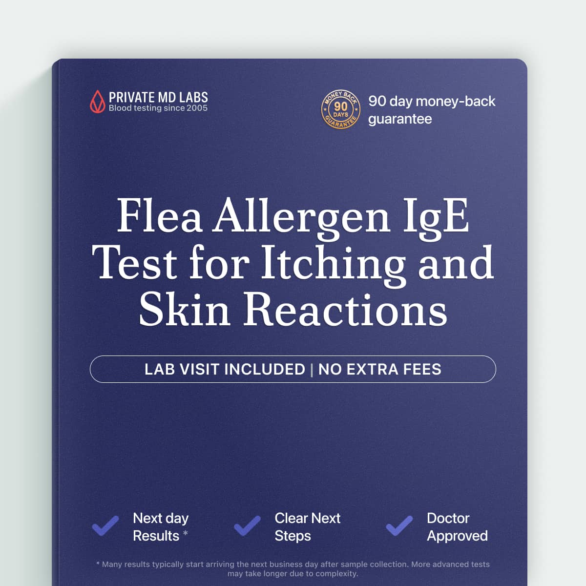 Allergen specific IgE test detecting flea allergy triggers behind skin and itching symptoms