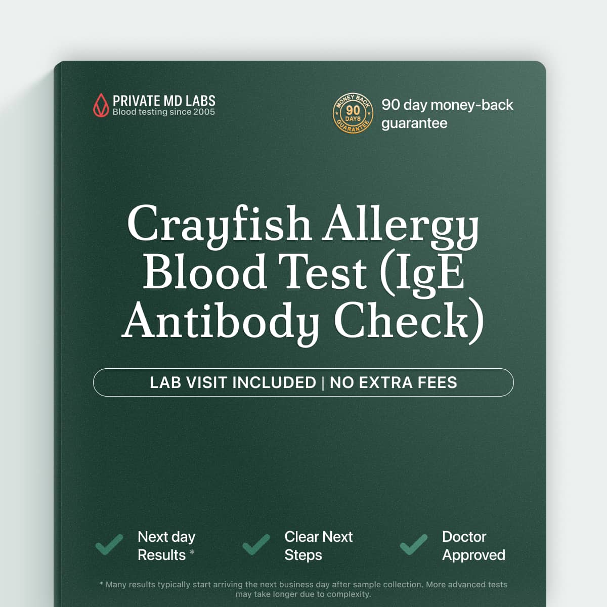 Crayfish IgE allergy test for people with shellfish reactions or food allergy concerns