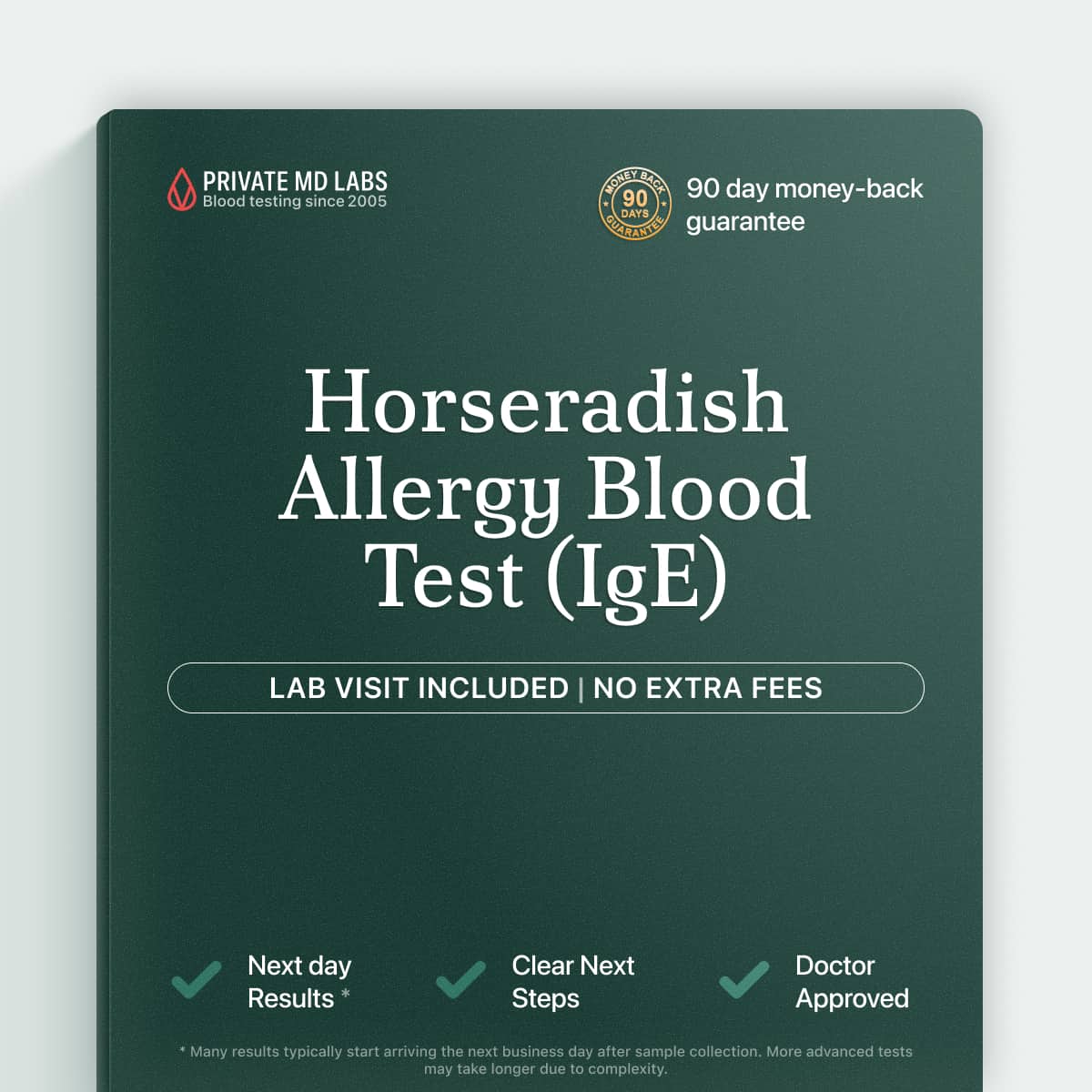 Horseradish allergy IgE blood test for people with food sensitivity symptoms