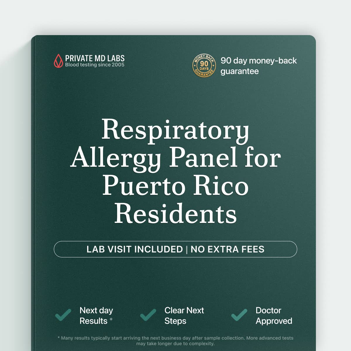 Respiratory allergy panel testing for asthma, hay fever, and pet dander reactions