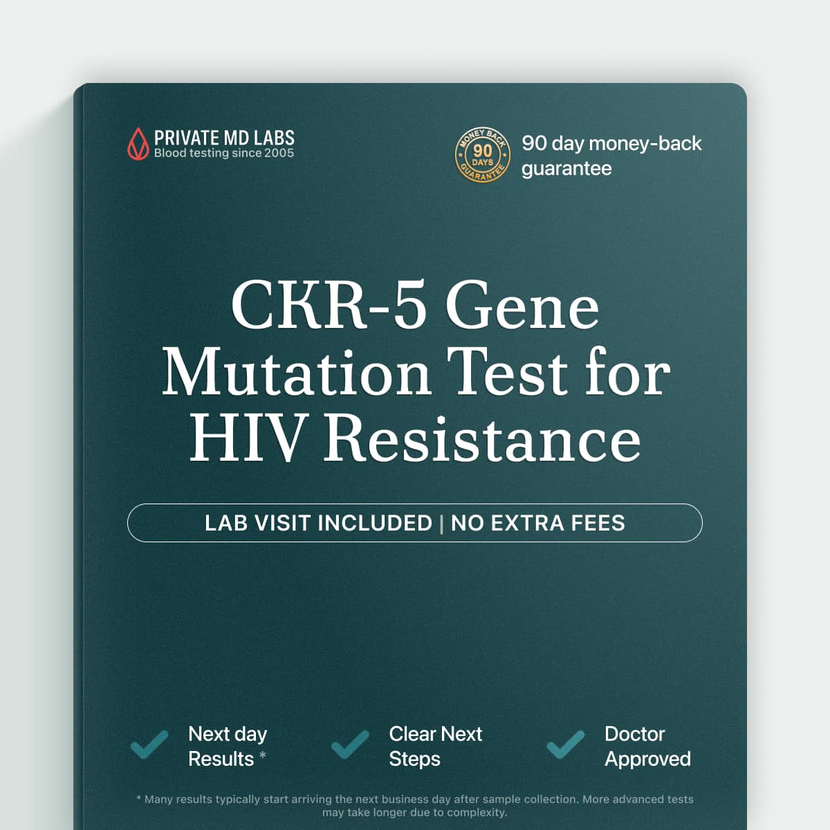 Genetic mutation test for CKR-5 gene linked to HIV-1 resistance and progression
