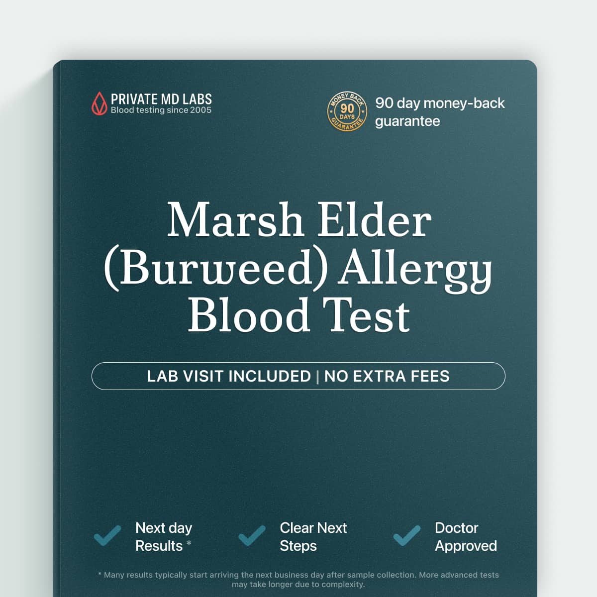 Marsh Elder Burweed IgE allergy blood test for pollen allergy symptom screening