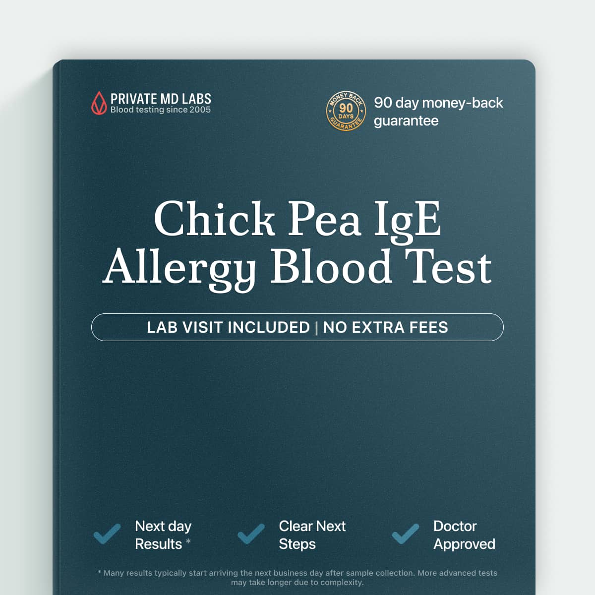 Chick pea IgE allergy test for those with food sensitivity or reaction symptoms