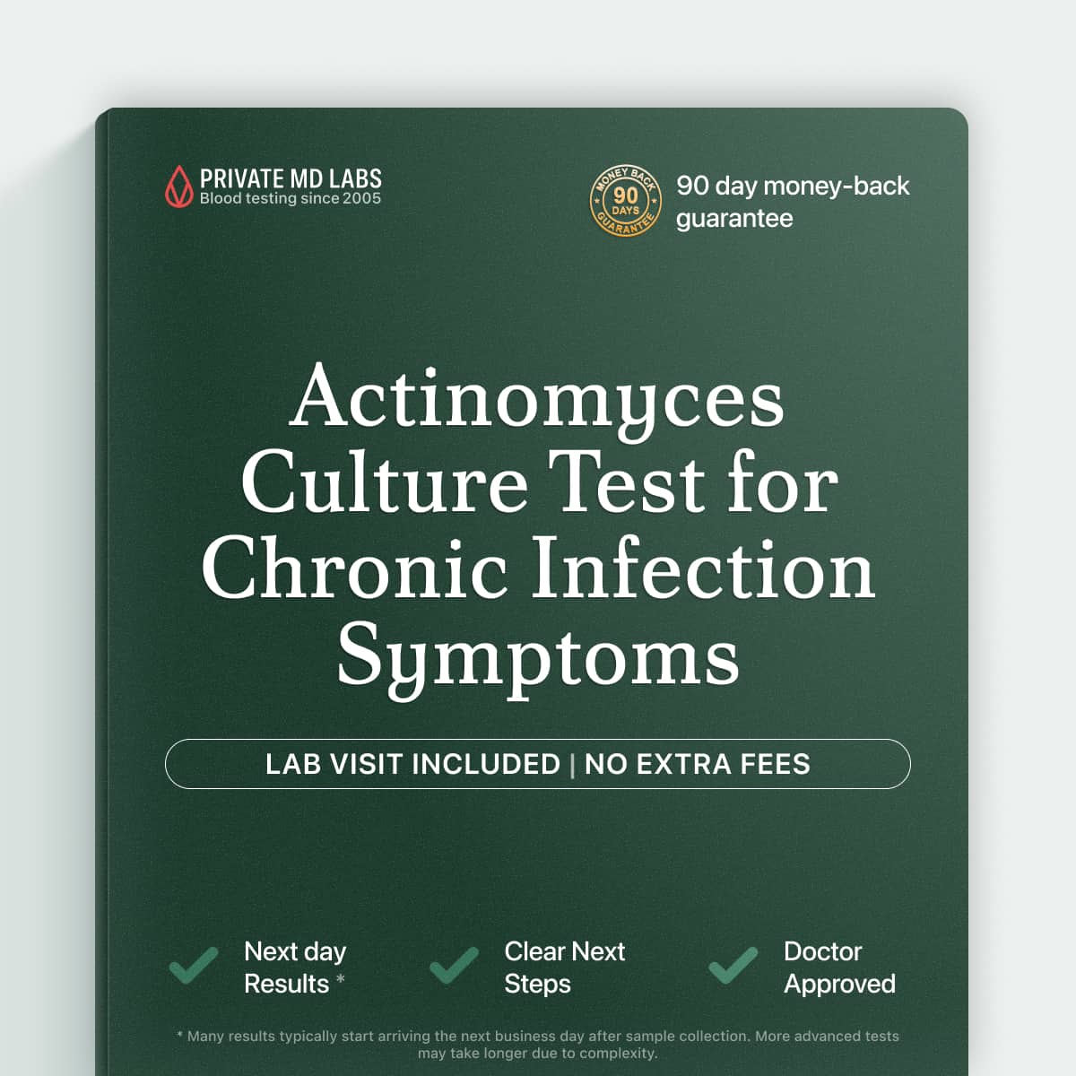 Actinomyces culture test for suspected pelvic or abdominal bacterial infection