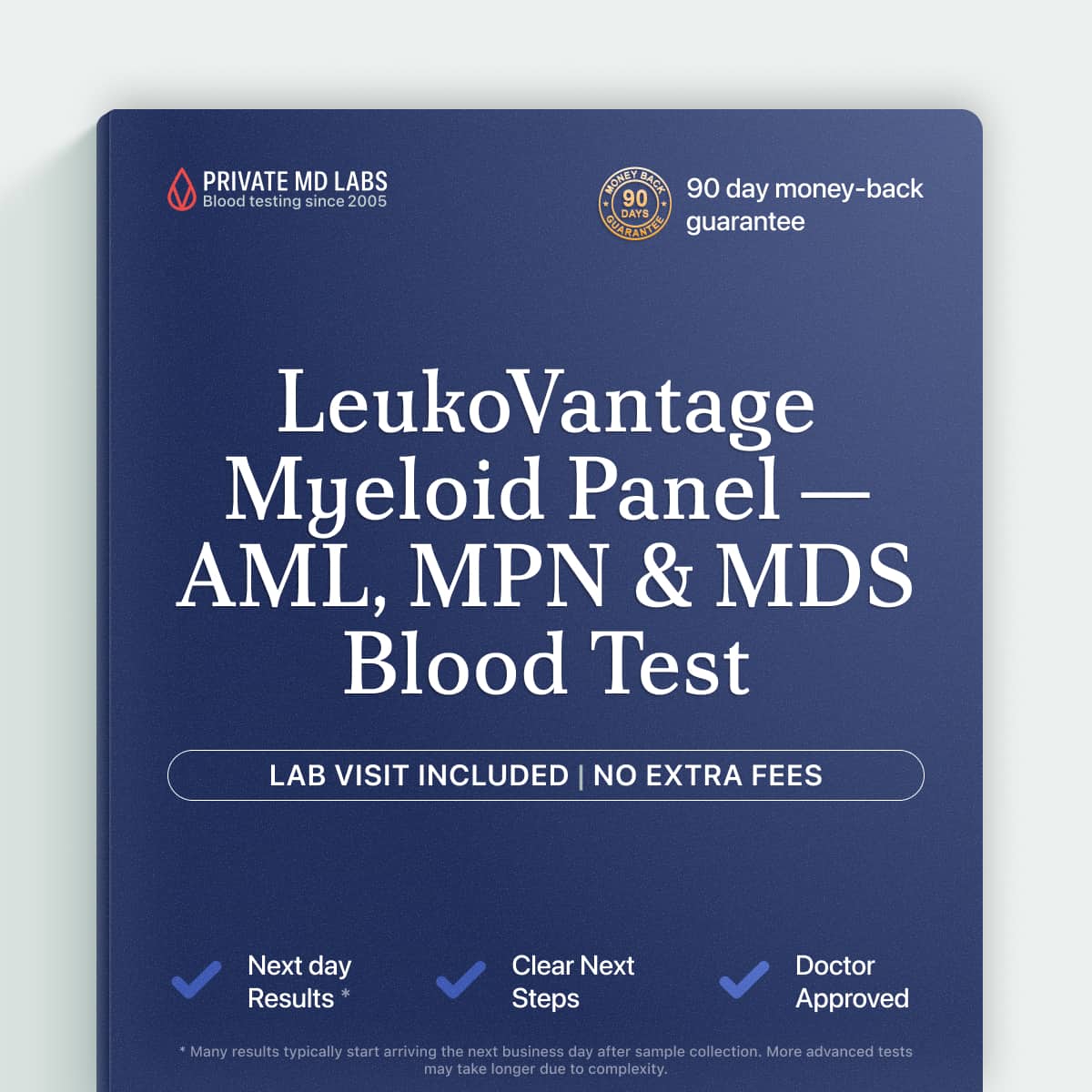 LeukoVantage Myeloid panel for patients monitoring AML, MPN, or MDS blood cancers