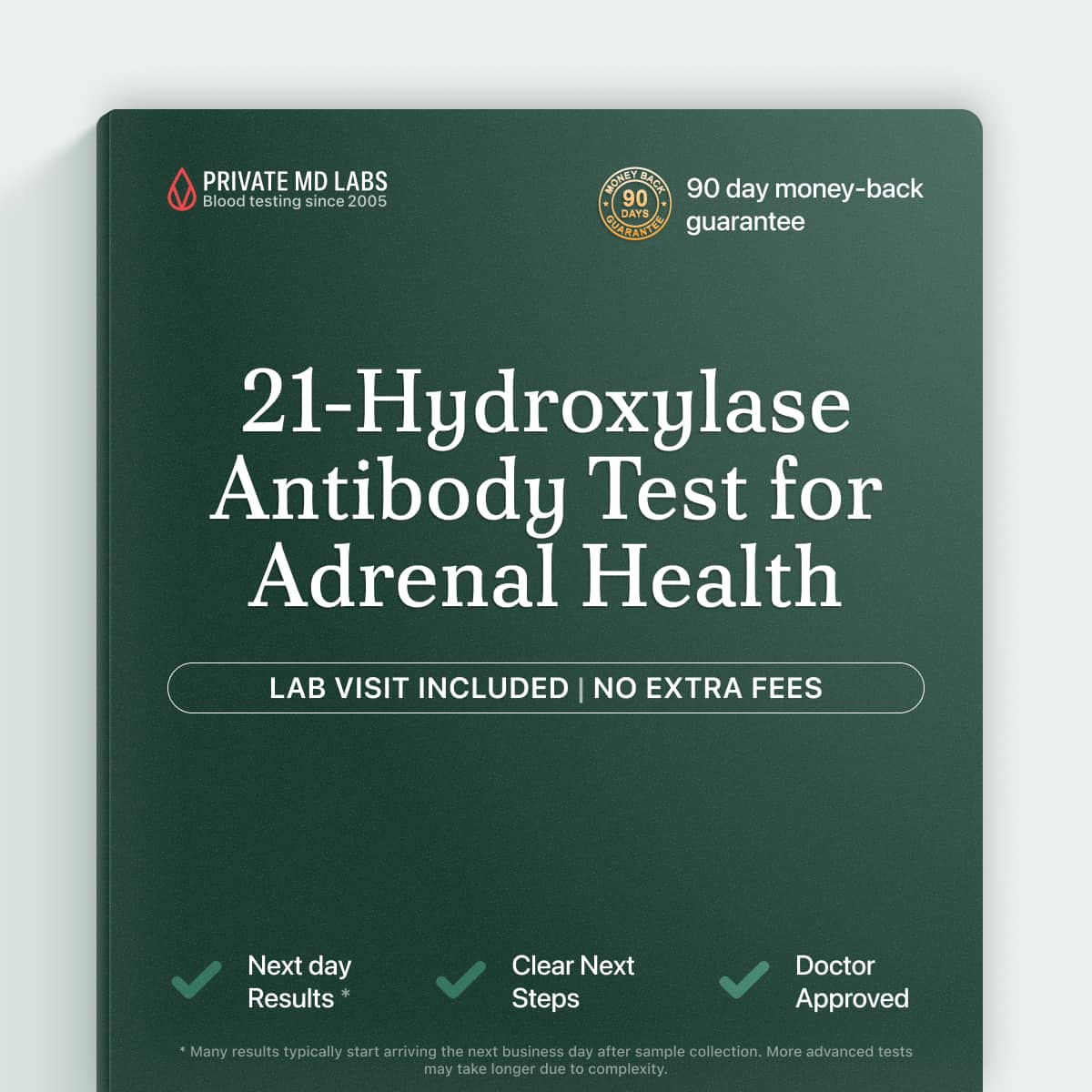Adrenal antibody test for adults with fatigue, weight loss, or Addison's symptoms