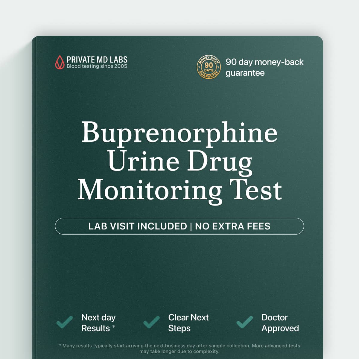 Urine drug monitoring test for buprenorphine compliance during opioid addiction treatment