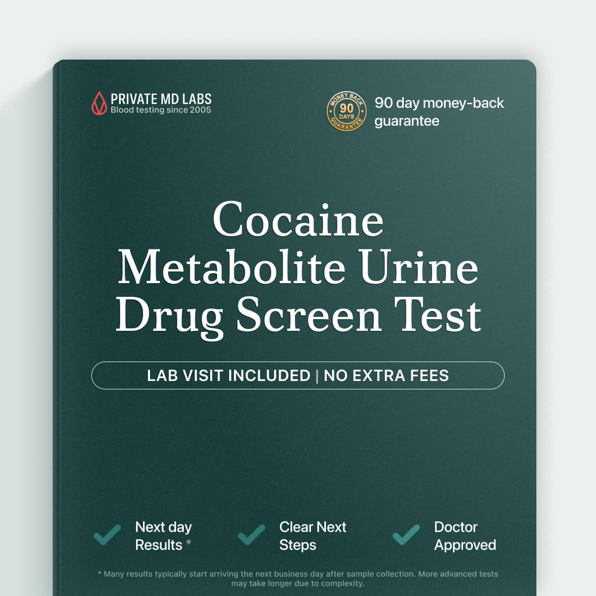 Urine drug screen test for detecting cocaine metabolite use or compliance